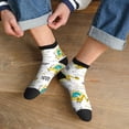 thumbnail image 3 of Fuzoiu Dinosaur on Excavator Print Adult Socks, Crew Moisture-wicking Socks, Unisex Cushion Crew Socks,Casual Sports Ankle Socks, 3 of 7