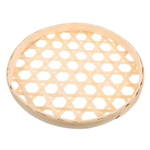 FRCOLOR Boho Wall Basket Decor Round Wall Decor Hollow Bamboo Woven Wall Flat Basket Decor