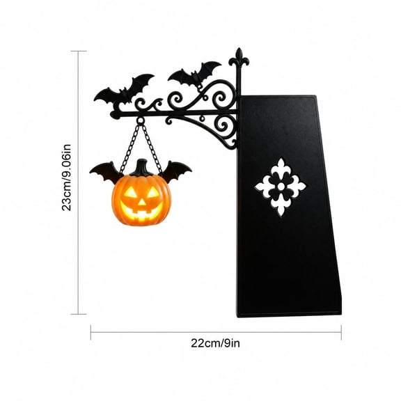 Cute Reading Ghost Hanging Lantern, Vintage Metal Bracket Library Shelf Light Halloween Themed Decor for Indoor Bookcase Display(Pumpkin)