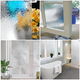thumbnail image 5 of Película para ventanas de vidrio Película para privacidad de ventanas Vinilo esmerilado para ventanas Calcomanías decorativas 3D para ventanas No adhesivas Baño Sala de estar, 5 of 5