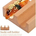 thumbnail image 6 of ABCISI Wooden Sushi Taco Holder, Sushi Roll Rack U Shaped Sashimi Plate, 2 Slot Sushi Hand Roll Stand Sashimi Serving Tray Food Display Stand, 6 of 9
