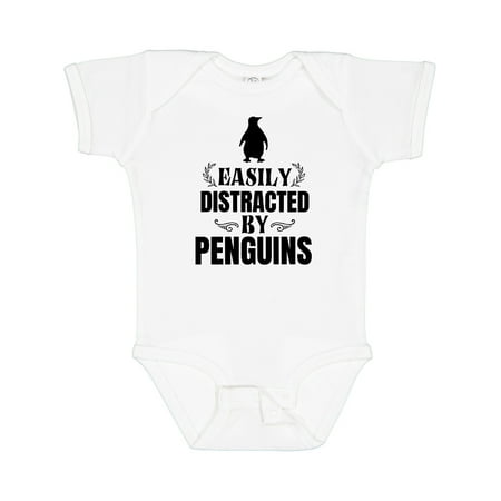 

Inktastic Easily Distracted by Penguins Gift Baby Boy or Baby Girl Bodysuit