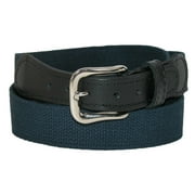 Boston Leather  Cotton Web Belt with Leather Tabs (Men's)
