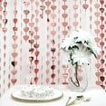 thumbnail image 5 of BalsaCircle Metallic Rose Gold Heart 6 feet Foil Tassels Fringe Backdrop Curtains Party, 5 of 8