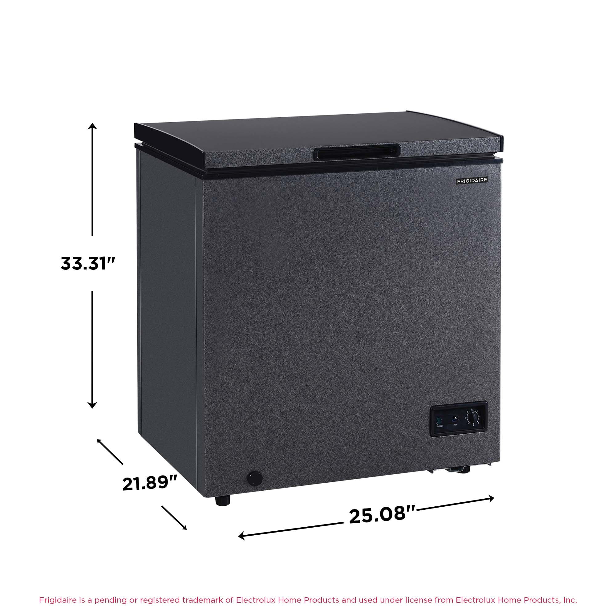 Frigidaire 5.0 Cu. ft. Garage-Ready Chest Freezer, Compact Deep Freezer for Kitchen, Apartment, Small Freezer for Bulk Storage, Black Granite