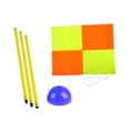 thumbnail image 4 of Bandera de esquina de fútbol, postes de fútbol, bandera de fútbol de repuesto portátil, bandera de deportes de entrenamiento para juegos deportivos pa 3 postes con base azul., 4 of 8