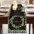 thumbnail image 3 of Table Runners 70 Inches Long Dress Scarves, Spring Eucalyptus Leaves Farmhouse Coffee/Dining/Kitchen Table Decor, Holiday Table Runner, Farmhouse Botanical Brown Wood 13x70 Inch, 3 of 9