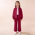 thumbnail image 7 of CYRBOKO Girls Outfit Sets, Two-piece Long Sleeve Elastic Waist Casual Shirts and Pants Wine Size 10-12 T, 7 of 7