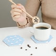 thumbnail image 4 of Bingfone Vintage Goose White Flowers Leather Drinks Coasters with Set of 6,Suitable for Home Kitchen,Coffee Cup Coasters Home Gift, 4 of 7