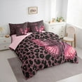 thumbnail image 3 of Manfei Gradient Pink Butterfly 7-Piece Twin Bedding Sets for Teens Children Female,Leopard Print Bedding Comforter Set,Bling Glitter Breathable Sheet Sets,Luxury Bedroom Decor,Reversible, 3 of 8