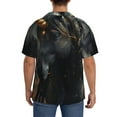 thumbnail image 3 of Sikiie Black And Gold White Horse Men's Wrinkle Free Untucked Cuban Shirt Business Casual Button Down Shirts Short Sleeve ShirtMedium, 3 of 5