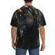 thumbnail image 3 of Fotbe Black And Gold White Horse Camisa Estampada de Manga Corta para Hombre, Casual de Verano, Estilo Playero, Sin Arrugas-Large, 3 of 5
