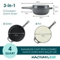 thumbnail image 2 of Rachael Ray Enameled Cast Iron 3-in-1 Dutch Oven Skillet Saute Combo, 4 Quart, Gray, 2 of 14