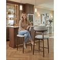 thumbnail image 6 of COLAMY Upholstered Counter Height Bar Stools Set of 2, Kitchen Island Stools with Back, Suitable for 34"-41" Table, Modern Counter Chairs with Wood Legs for Dining Room, Beige, 6 of 12