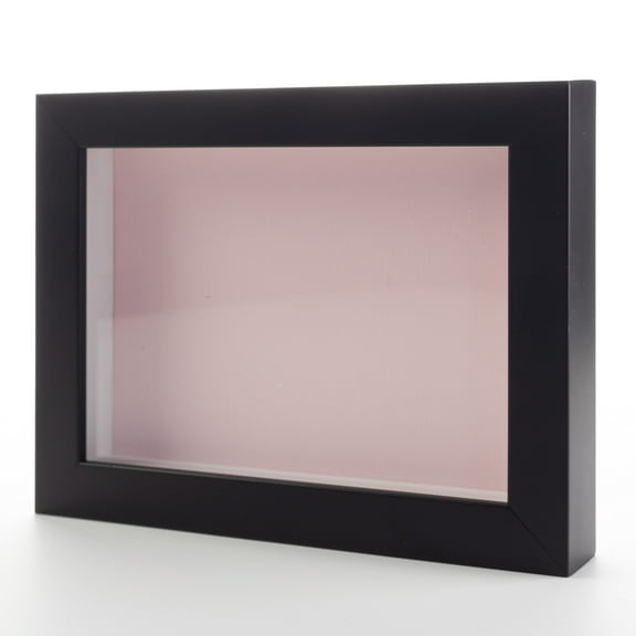 11x14 Shadow Box Frame Painted Black Real Wood with a Pink Acid-Free Backing | 3/4" of Usuable