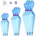 thumbnail image 1 of Reusable Decorating Bags, 9 Pack Silicone Piping Icing Bags, 27 Pieces Cake Decorating Tools with 9 Pastry Bags, 9 Standard Couplers and 9 Ties, Bakin, 1 of 4
