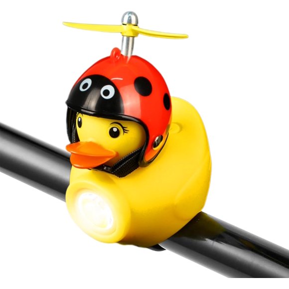 shiyou-Cute Rubber Duck Bike Bell,Kids Bicycle Horn Accessories,Yellow Duck for Night Riding with Led Light,Scooter for Adults Electric Motorcycle Decorations Accessories
