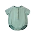 thumbnail image 3 of QSXADF Newborn Bodysuits Infant Girls Rompers Short Sleeve Romper Summer Solid Color Infant Outfits, 3 of 4