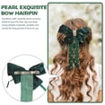thumbnail image 4 of Shisuyan Green Cloth Hair Bow Clip for Decor Durable and Comfortable Wedding Party Accessory 4.5 Inches, 4 of 8