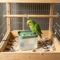 thumbnail image 5 of Automatic Circulating Water Bird Shower Bath Box with Filter Screen, Transparent Observation Window, Shallow Safe Tub for Small Birds and Parrots, Green and White, 5 of 6