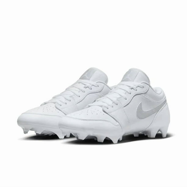 Jo r-dan 1 Low TD Football Cleat White Grey Fog Men's | Size 8 - 16