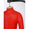 thumbnail image 3 of iiniim Gymnastics Unitards for Girls Long Sleeve Gymnastics Leotard Full Body Bodysuit Dance Figure Skating Jumpsuit Red 8, 3 of 7