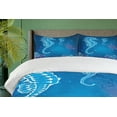 thumbnail image 4 of Ambesonne Ocean Duvet Cover Sets, Pipefish Sea Creatures, 2-Queen, Turquoise Purple, 4 of 7