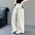 thumbnail image 2 of Loopsun Kids Girls 5-15 Years Pants Print Lace Loose Side Pockets Trousers, 2 of 5