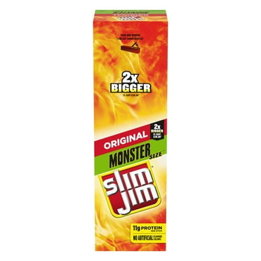 Slim Jim Original Monster Smoked Snack Stick, Smoked Meat Stick, 1.94 Oz, 18 Ct