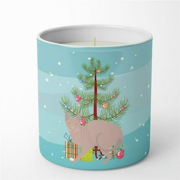 Carolines Treasures CK4606CDL 3.75 x 3.25 in. Unisex Don Sphynx No.3 Cat Merry Christmas 10 oz Decorative Soy Candle