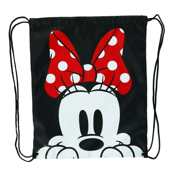 Disney Minnie Mouse Face Drawstring Backpack Bag