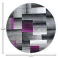 thumbnail image 5 of Emma + Oliver 5x5 Round Modern Cubist Olefin Accent Rug in Gradient Shades of Black, Gray and Purple with Natural Jute Backing, 5 of 7