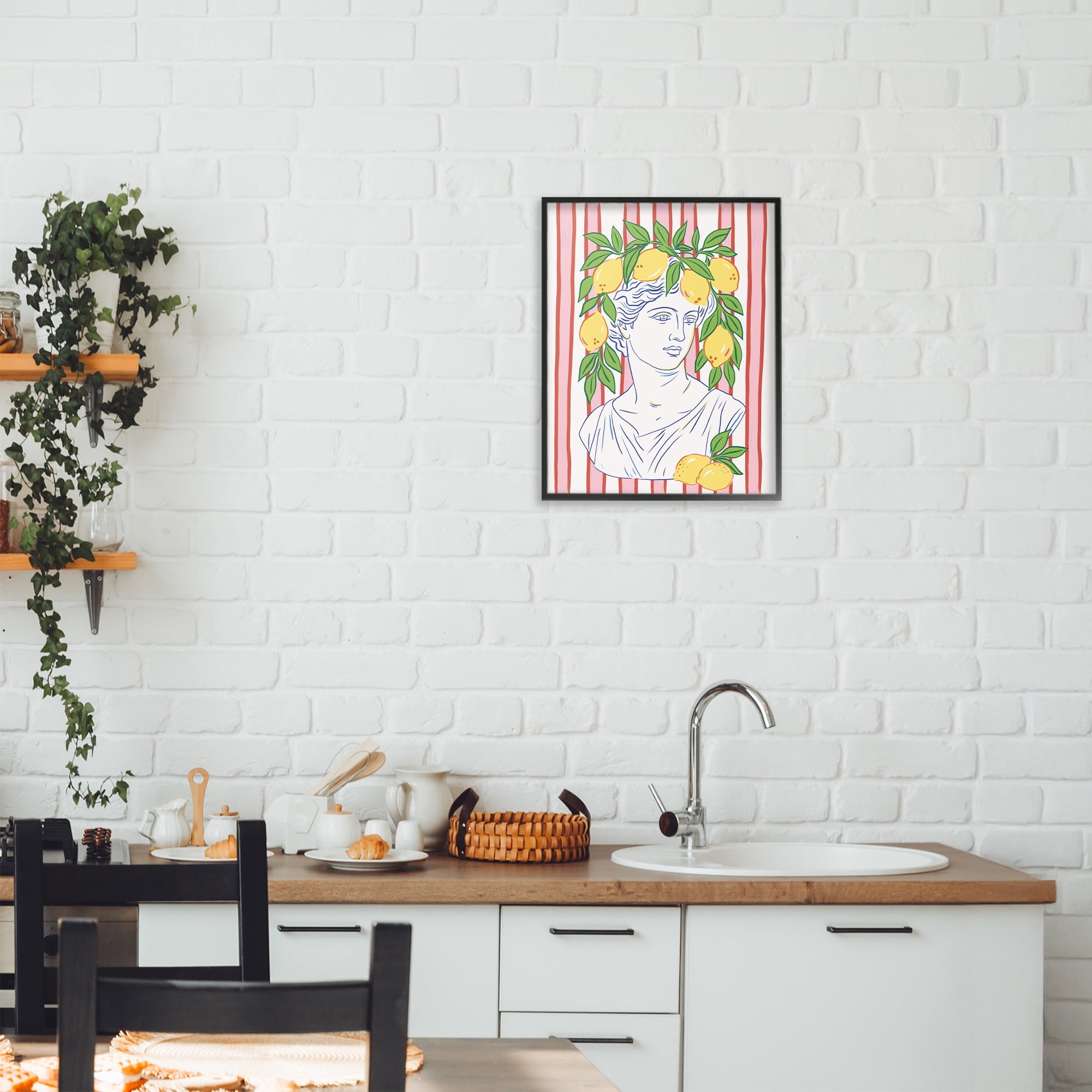 Stupell Industries La Limona Sculpture Face Black Framed Giclee Art, design by Radhika Modi