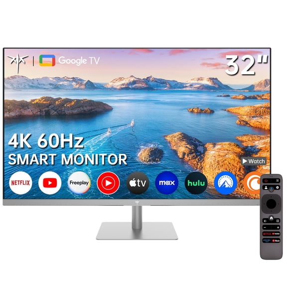 Restored KTC A32Q8 32" 4K Smart Monitor, Google System UHD (3840x 2160) Smart Monitor with Speakers, Type-C 65W PD, WirelessDisplay, HDR, Bluetooth, Hey Google Voice Remot, VESA Support (Refurbished)