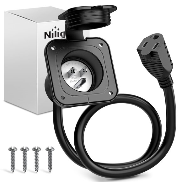Entrada con brida RV Power Nilight, 15 A, 125 V, puerto AC con cable ETL