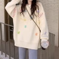 thumbnail image 2 of Suéter Kawaii coreano para mujer, jersey de manga larga con cuello redondo, bordado de oso, Tops sueltos, prendas de punto informales a la moda, Otoño e Invierno, 2 of 5