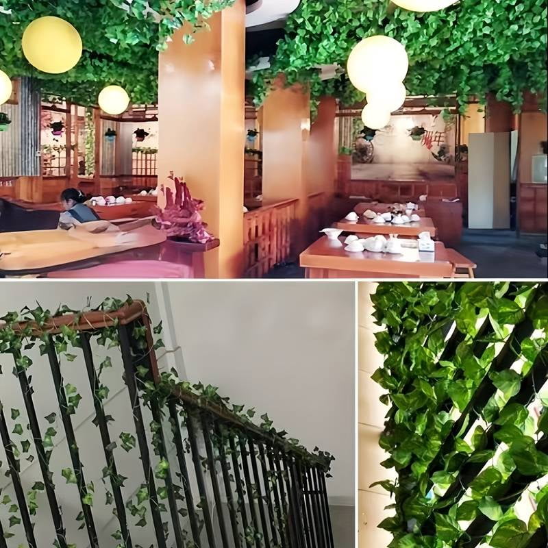 24 Pack Fake Ivy Vines for Bedroom Decor, Artificial Green Vine Leaves Hanging Plant for Wedding Party Garden Greenery Aesthetic Decor Outdoor Indoor Wall Decoration Spliceable
