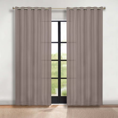 Superior Solid Blackout Curtains, Set of 2, 70" X 84", Taupe