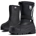 thumbnail image 1 of Botas de nieve FREE SOLDIER con aislamiento impermeable para hombre, color negro, 1 of 9