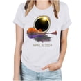 thumbnail image 2 of JURANMO Sales Today Clearance Prime Only Gifts for Women Solar Eclipse Graphic Tees Tops Spring Summer Cotton Comfy Short Sleeve T Shirts Casual Round Neck Blouse Shirts White XXXL, 2 of 4