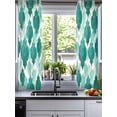thumbnail image 2 of Green Geometric Moroccan Sheer Curtains 54 Inch Length 2 Panels Set for Living Room/Bedroom, Abstract Art Teal Ombre Modern Kitchen Curtains Grommet Semi-Sheer Curtains Window Treatments 42"x54"x2, 2 of 7