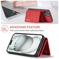 thumbnail image 4 of Allytech 2 in 1 Detachable Wallet Case for iPhone 15 Plus with Cash Pocket & Cash Slots, [Magnetic Clasp] [Kickstand] Retro PU Leather Soft TPU Shockproof Anti-Scratch Slim Case - Red, 4 of 9