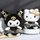 thumbnail image 2 of 25CM New Sanrio Kawaii Black Gold Series Plush Stuffed Toy Soft Pillow Cute Kuromi Hello Kitty Birthday Gift Children's Toy, 2 of 5