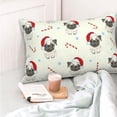 thumbnail image 4 of Honeii Christmas Pug Dog Print Pillow Cases,Plush Throw Pillow Covers,Decorative Pillowcase for Sofa, Couch, Living Room-14"x20", 4 of 6