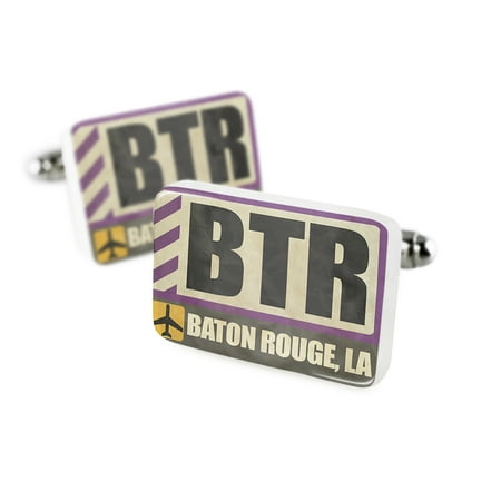Cufflinks Airportcode BTR Baton Rouge, LaPorcelain Ceramic NEONBLOND