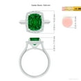 thumbnail image 5 of ANGARA Lab Grown Cushion Rectangular Emerald Halo Engagement Ring for Women in 14K White Gold (Size-10x8mm) | May Birthstone, Birthday, Anniversary, Jewelry Gift for Women | Lab-Grown Emerald Ring, 5 of 8