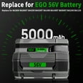thumbnail image 3 of 2 Pack 5000mAh Replacement for EGO 56V Battery Compatible with EGO Battery 56V Fit for EGO Battery Lithium BA2800 BA2800T BA4200 BA4200T BA1400 BA1400T CS1604 HT2400 LB6504 Cordless Power Tool, 3 of 7