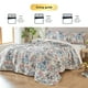 thumbnail image 3 of Kingrest Juego de Edredón de Algodón 100% Orgánico con Estampado Floral de Lujo Tamaño King, Juego de Cama Acolchado con Colcha, con 2 Fundas de Almohada a Juego, para Todas las Estaciones, 3 of 5