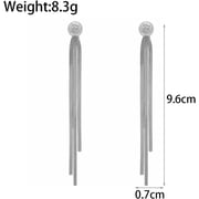 COVE Multi-strand Thin Chain Long Tassel Stud Earrings, Gold Dainty Linear Drop Fringe Earrings for Women