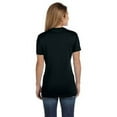 thumbnail image 2 of The Hanes Ladies 45 oz, 100% Ringspun Cotton nano-T V-Neck T-Shirt - BLACK - XS, 2 of 2